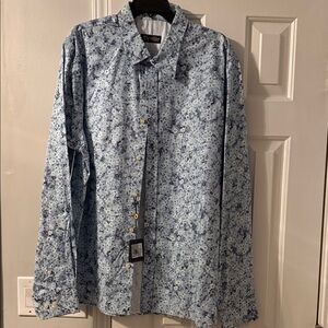 Hart Schaffner Marx Blue Floral Men's Shirt
